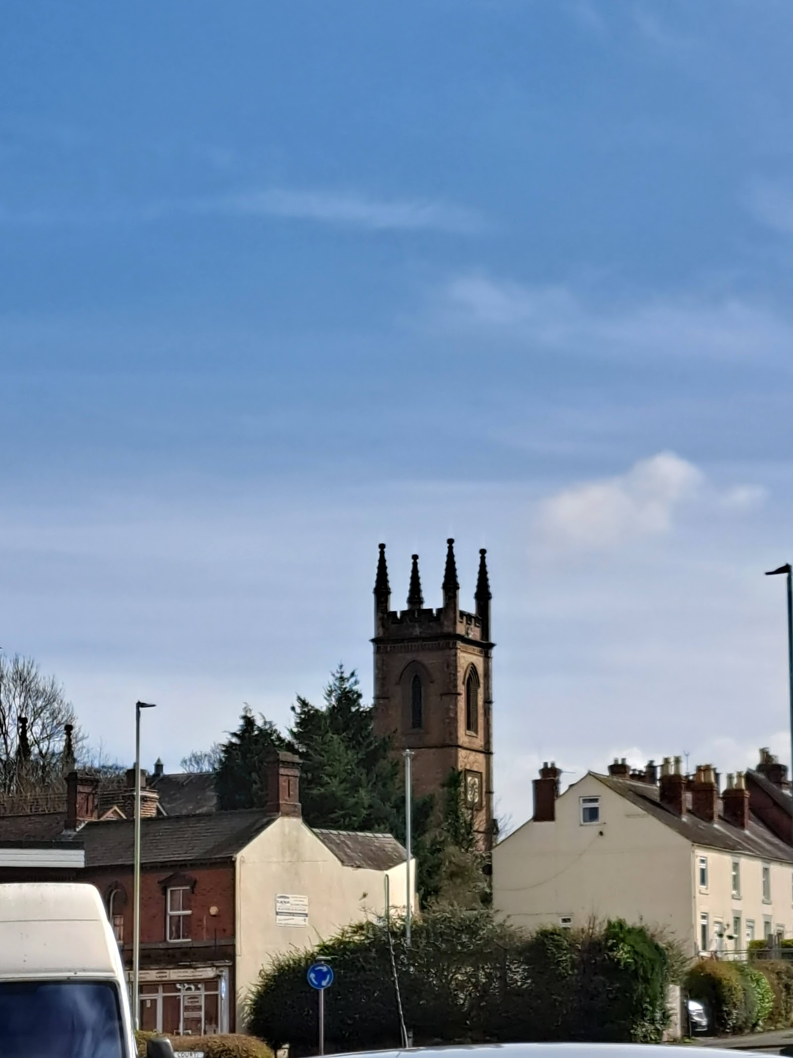 The High Street and parish church in Wellington, Telford